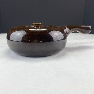 Vintage MCM Russel Wright Handled Bean Pot 2Q Brown
